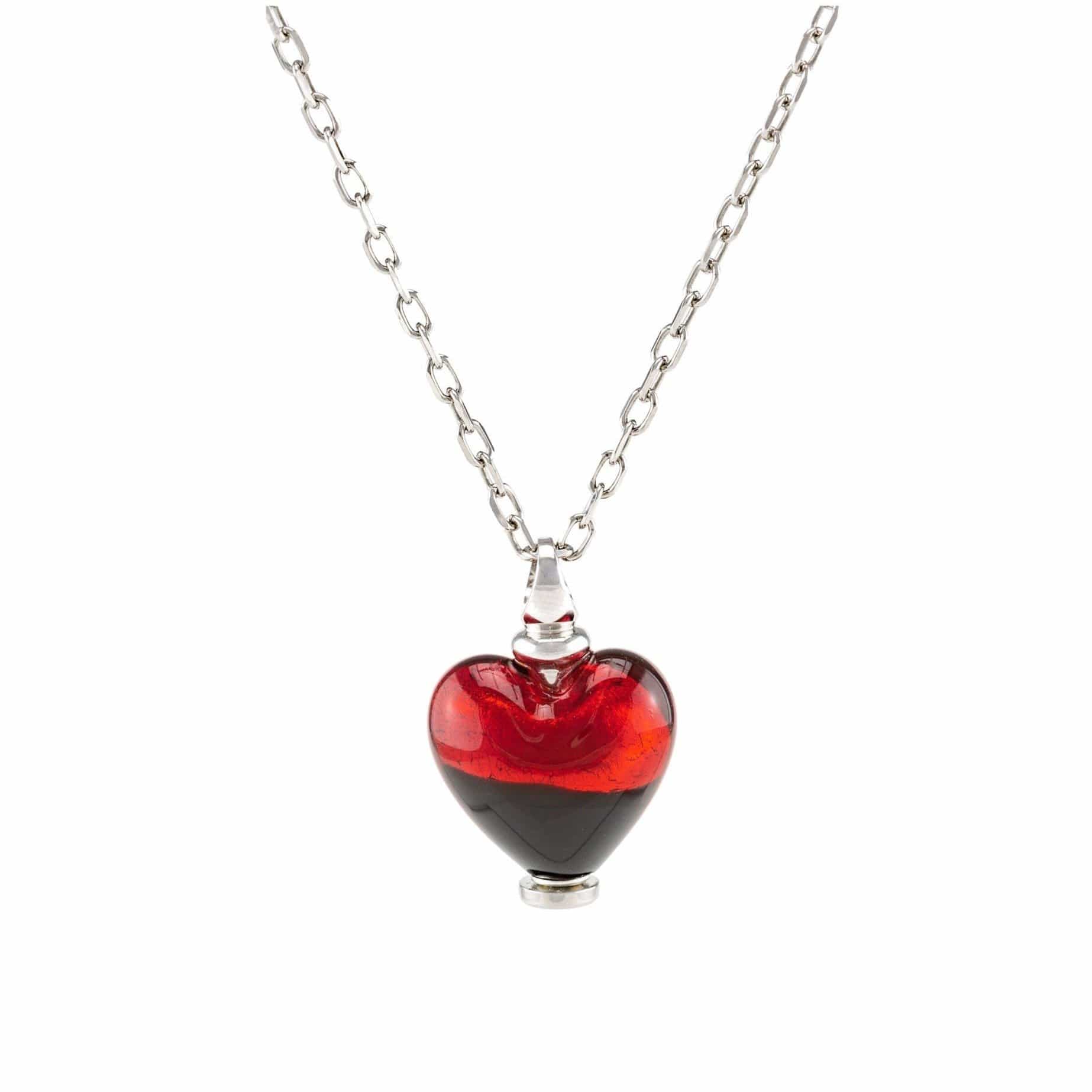 Loved Remembered Murano Glass Heart Urn - 'Everlasting Love'