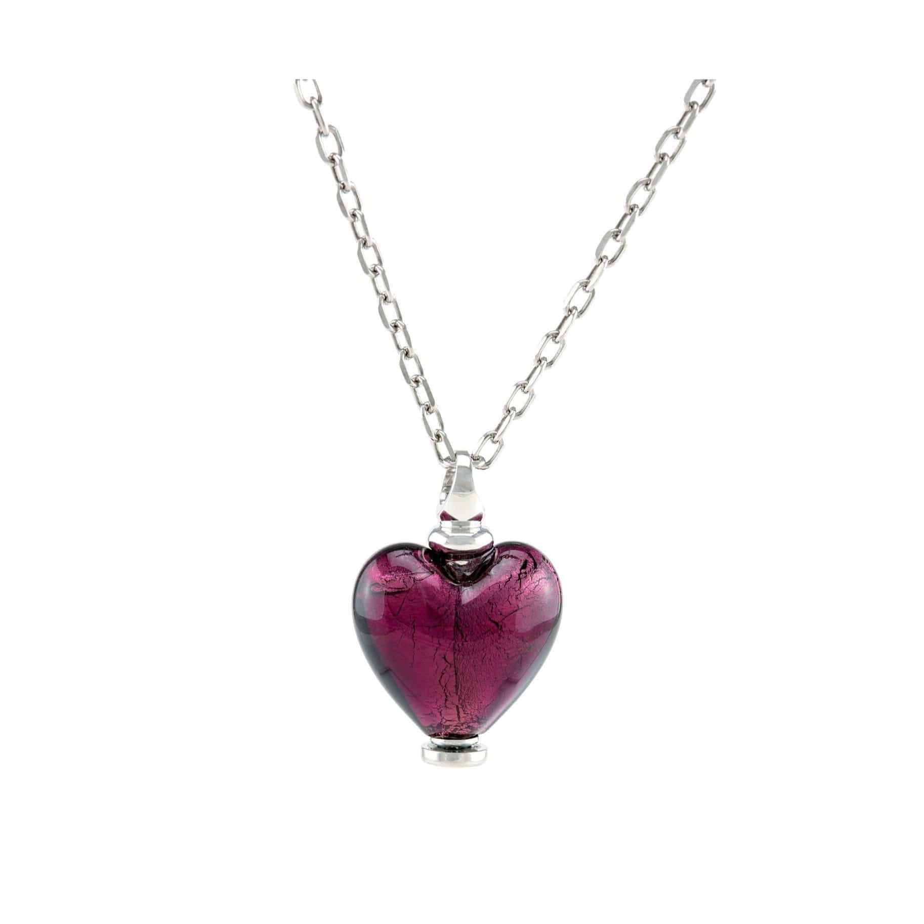Loved Remembered Murano Glass Heart Urn - February
