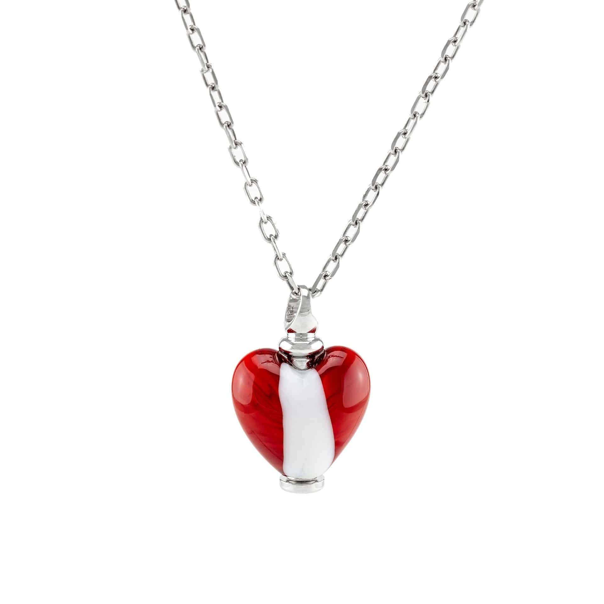 Loved Remembered Murano Glass Heart Urn - 'Glowing Hearts'