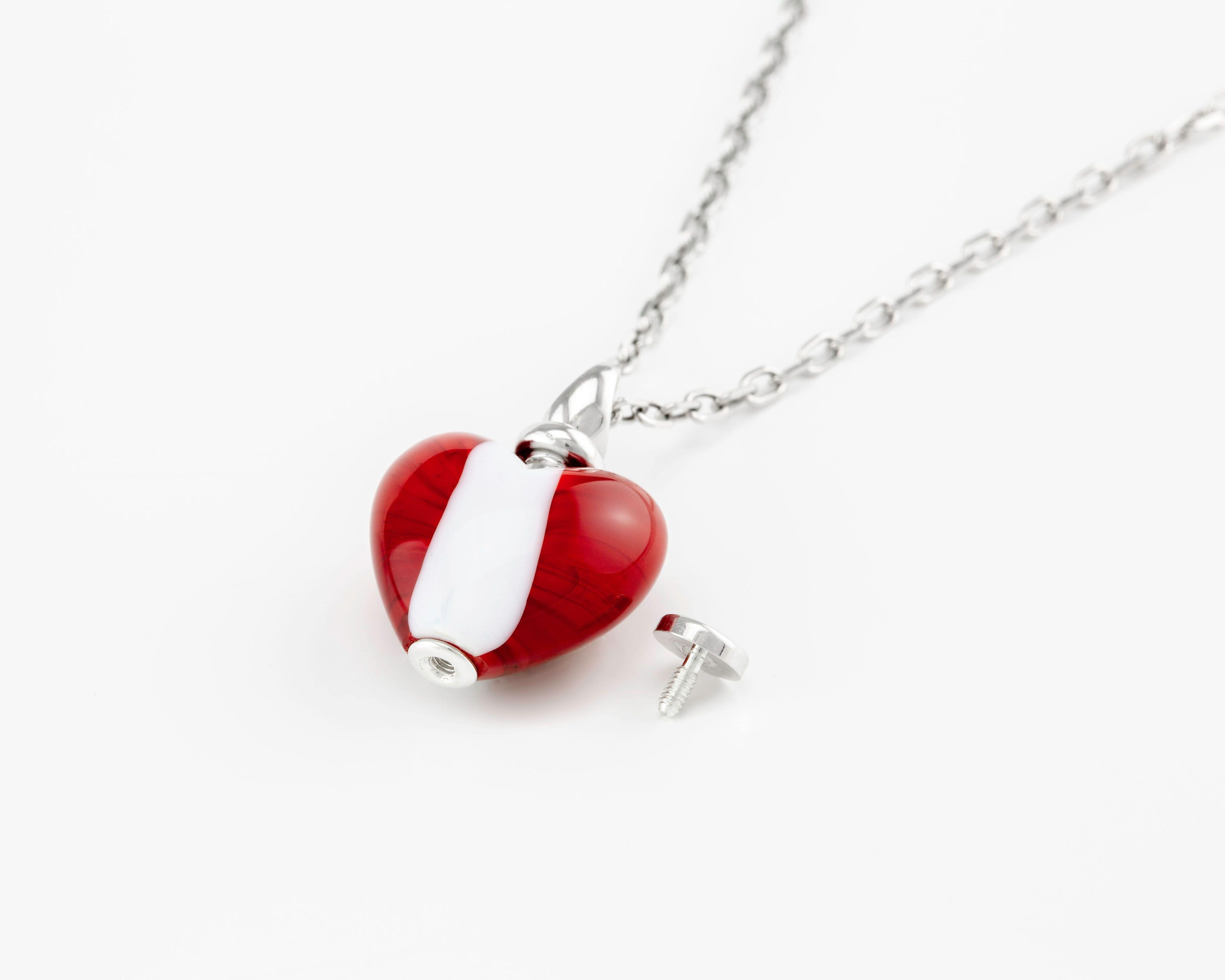 Loved Remembered Murano Glass Heart Urn - 'Glowing Hearts'