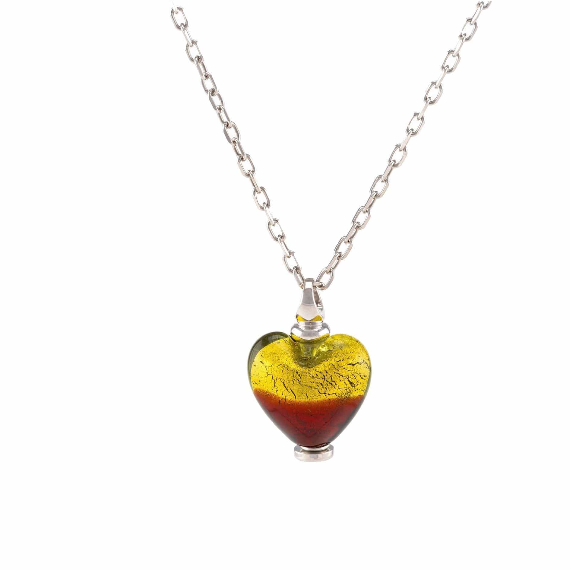 Loved Remembered Murano Glass Heart Urn - 'Guiding Light'