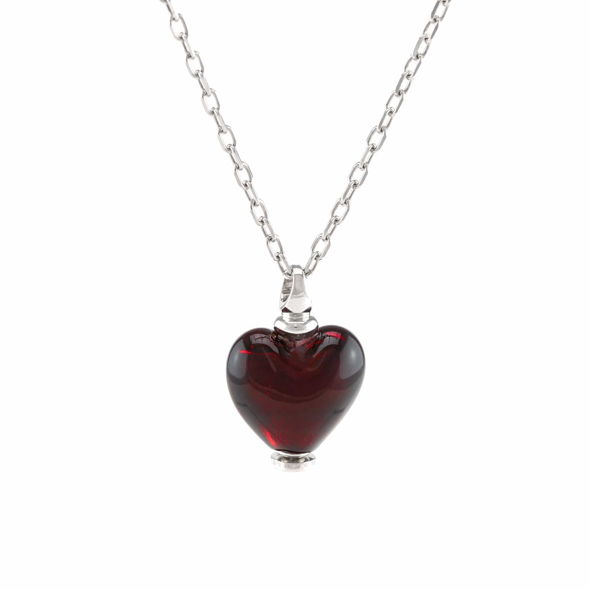 Loved Remembered Murano Glass Heart Urn - January
