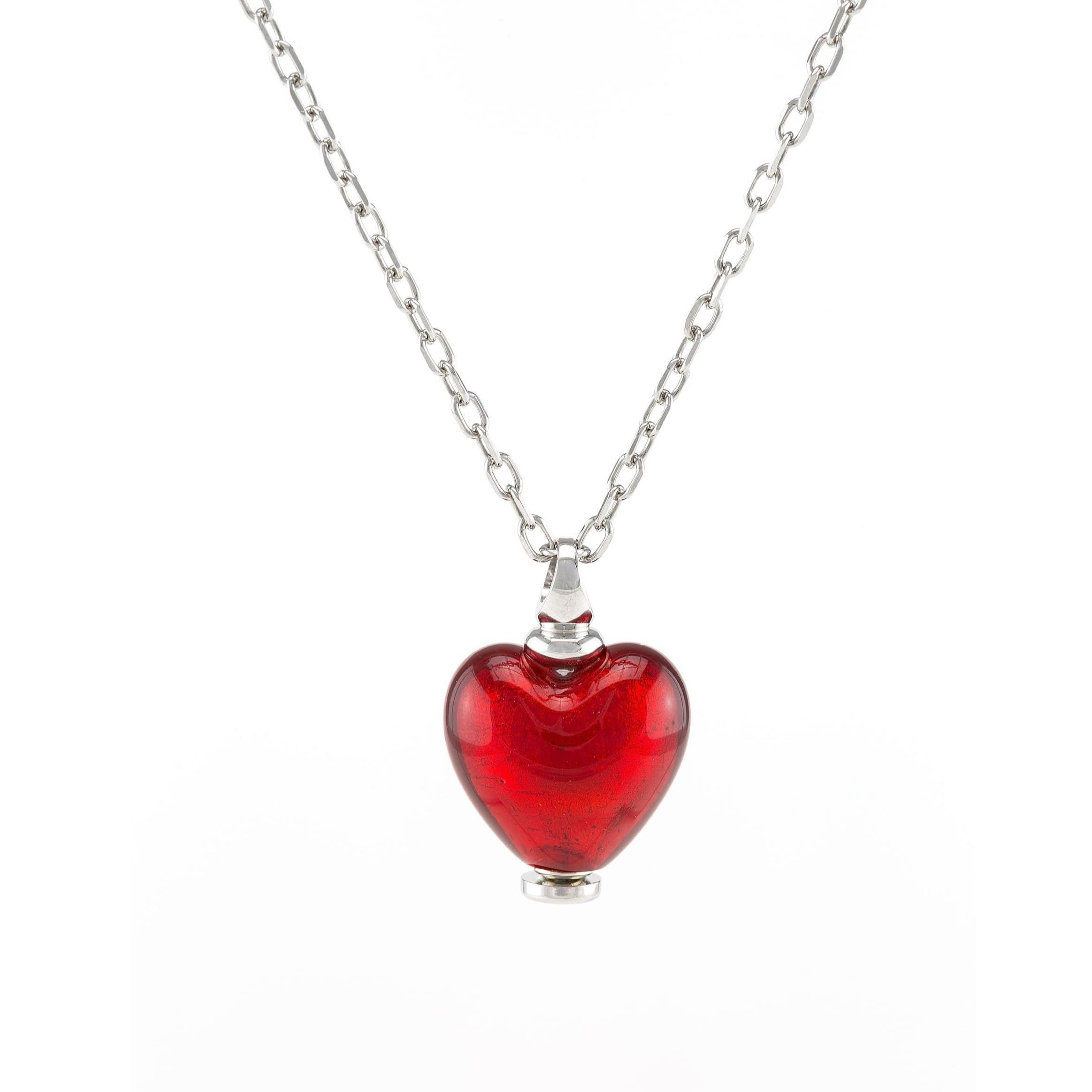 Loved Remembered Murano Glass Heart Urn - July