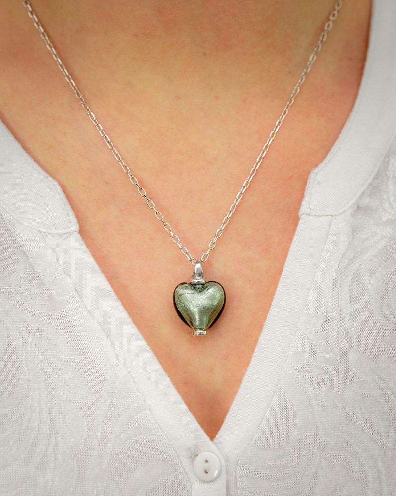 Loved Remembered Murano Glass Heart Urn - June