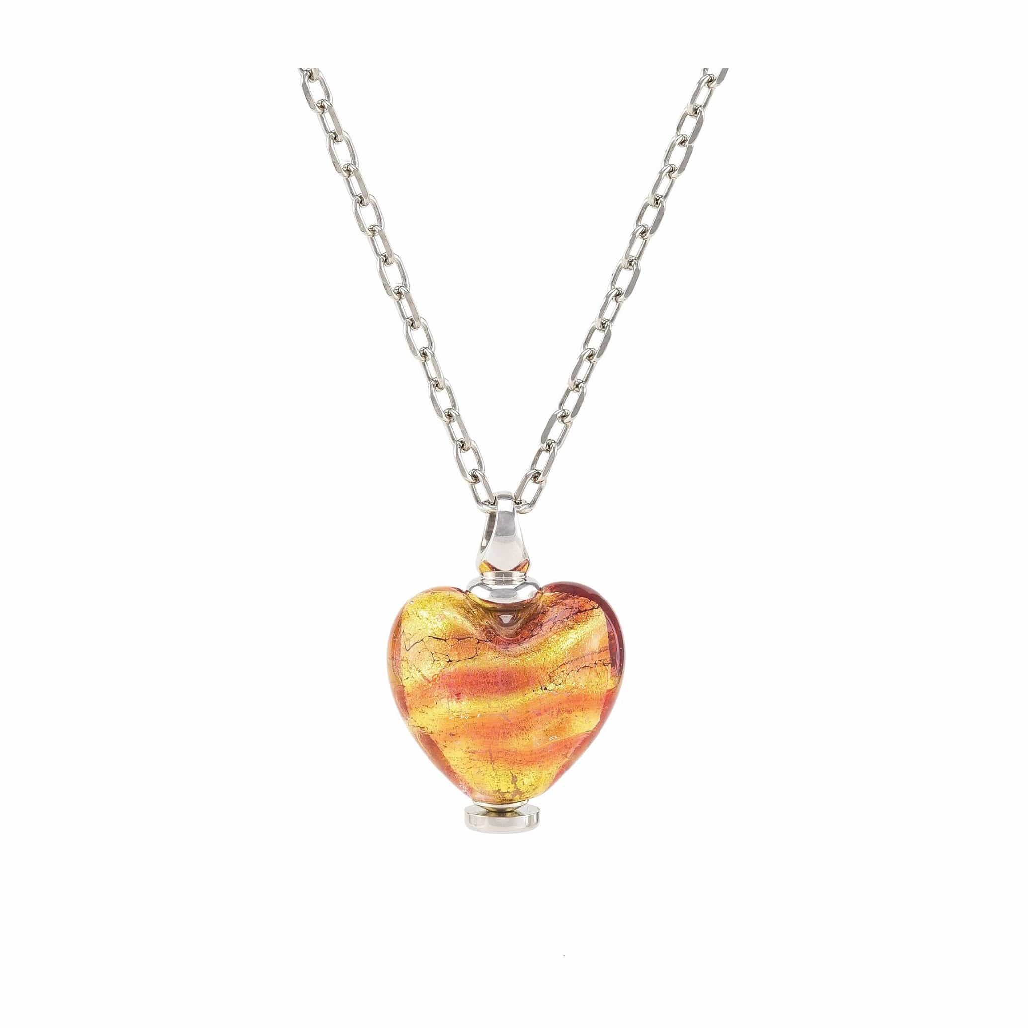 Loved Remembered Murano Glass Heart Urn - November