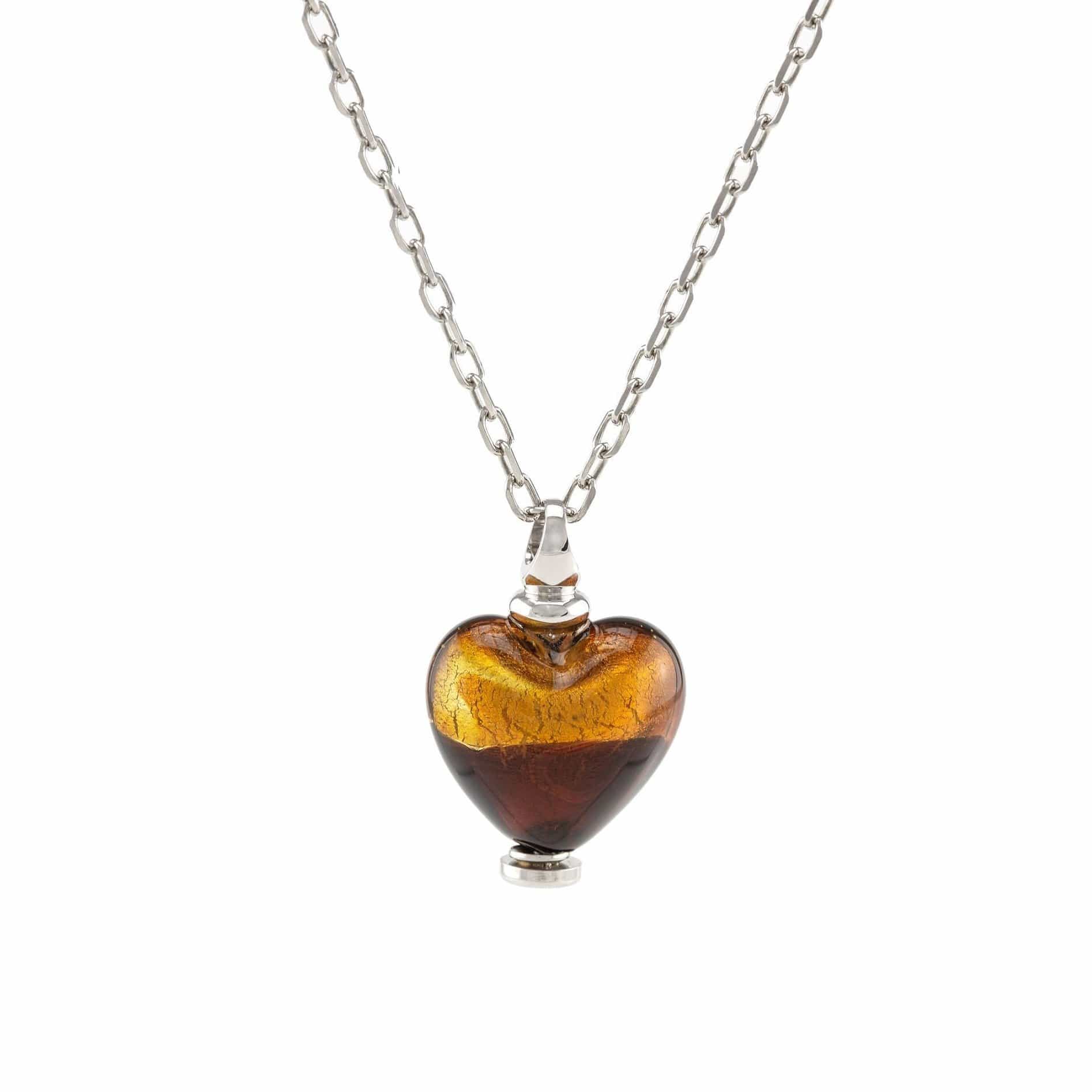 Loved Remembered Murano Glass Heart Urn - 'Sweet Promise'
