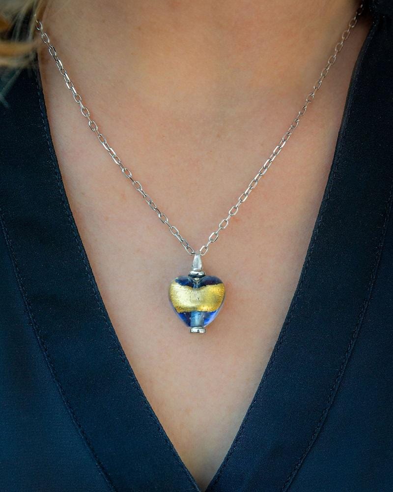 Loved Remembered Murano Glass Heart Urn - 'Wrapped in Glory'