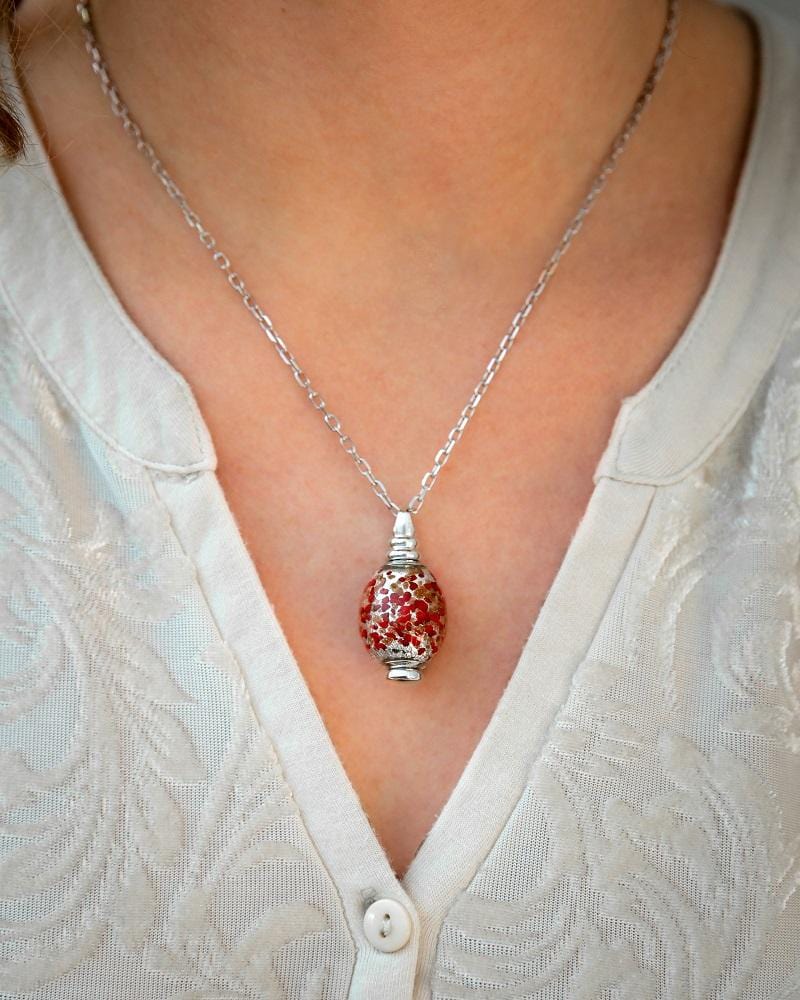 Loved Remembered Murano Glass Pendant Urn - 'Beloved'