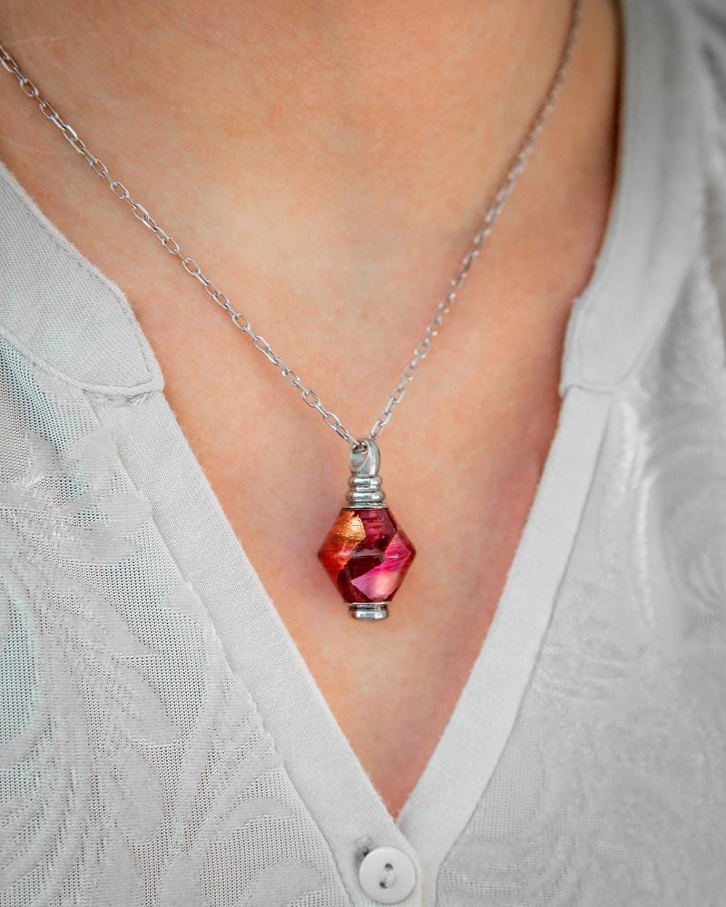 Loved Remembered Murano Glass Pendant Urn - 'Beyond the Sunset'