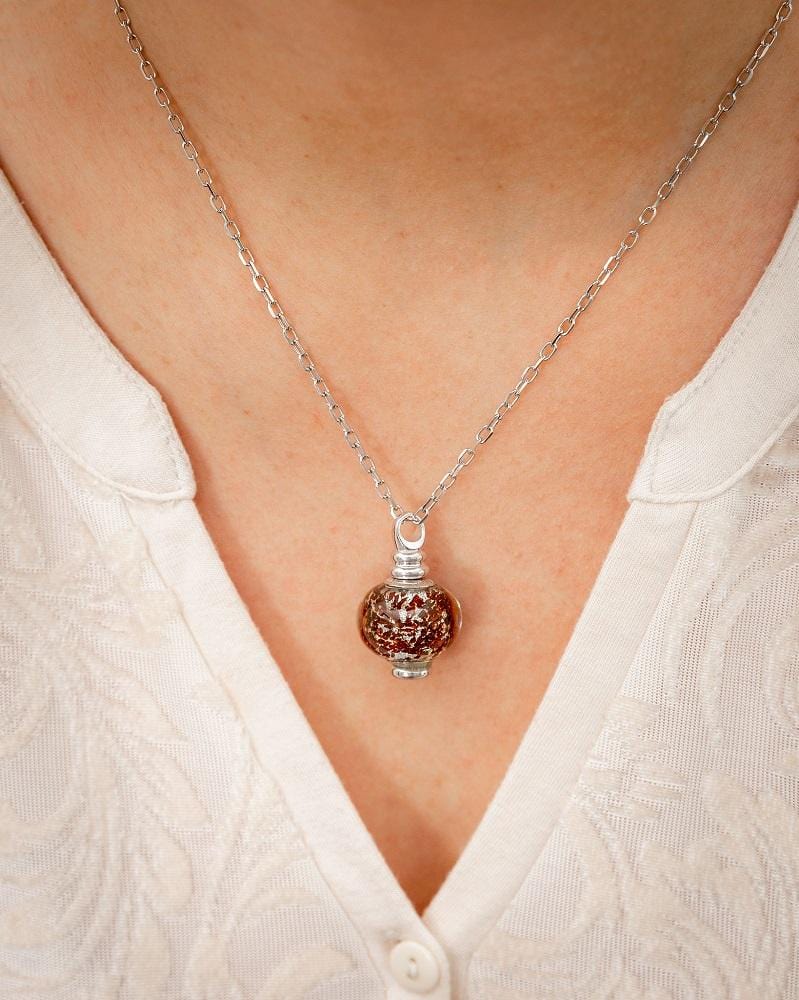 Loved Remembered Murano Glass Pendant Urn - 'Everlasting Embrace'