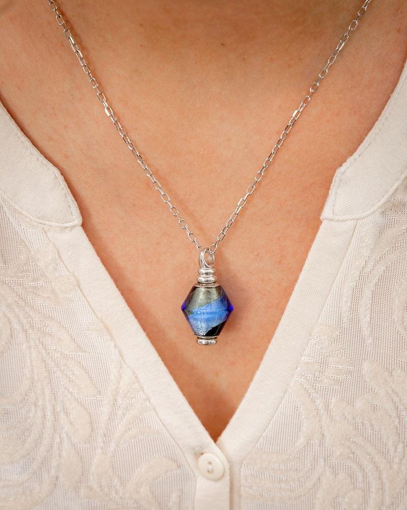 Loved Remembered Murano Glass Pendant Urn - 'Peaceful Waters'