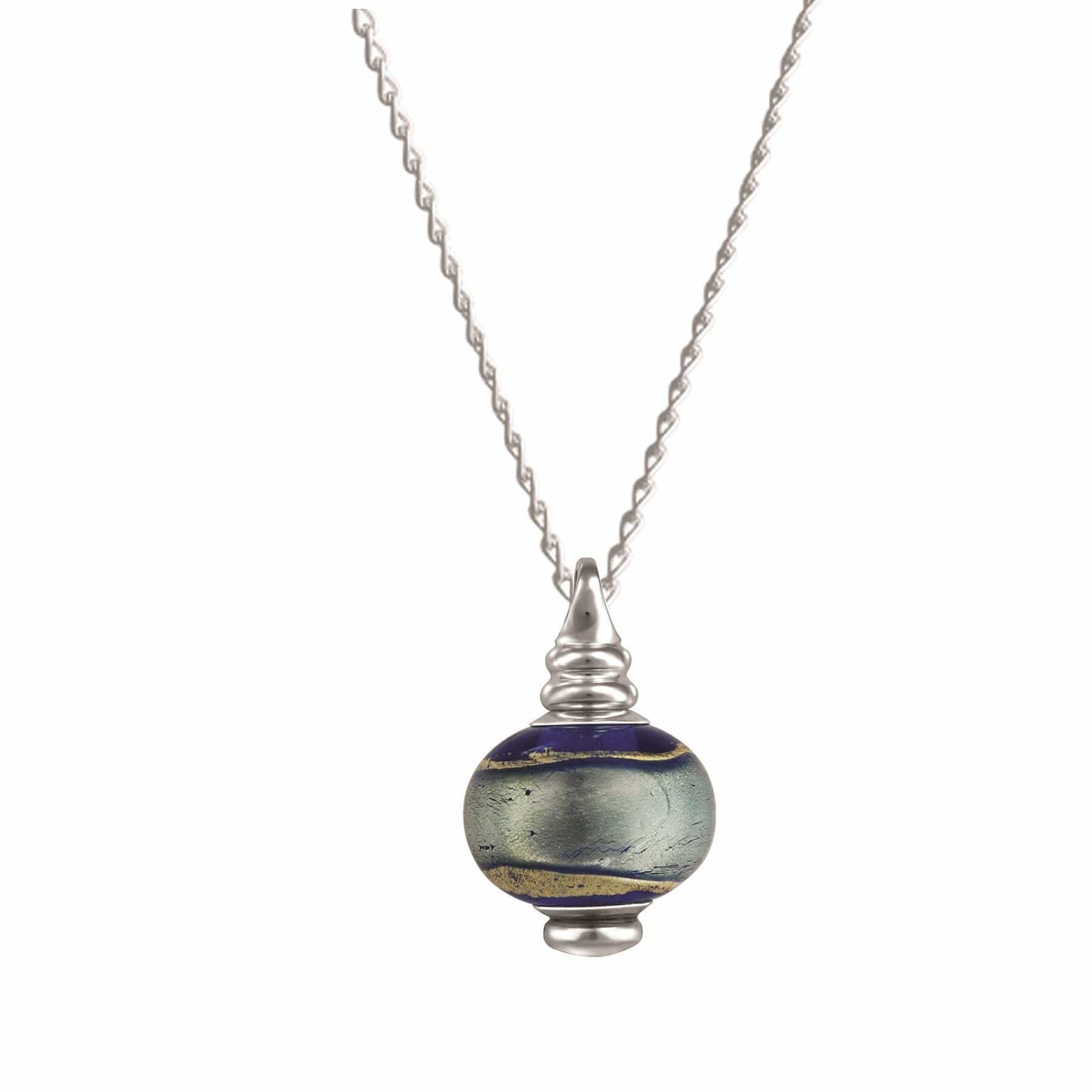 Loved Remembered Murano Glass Pendant Urn - 'Serenity'
