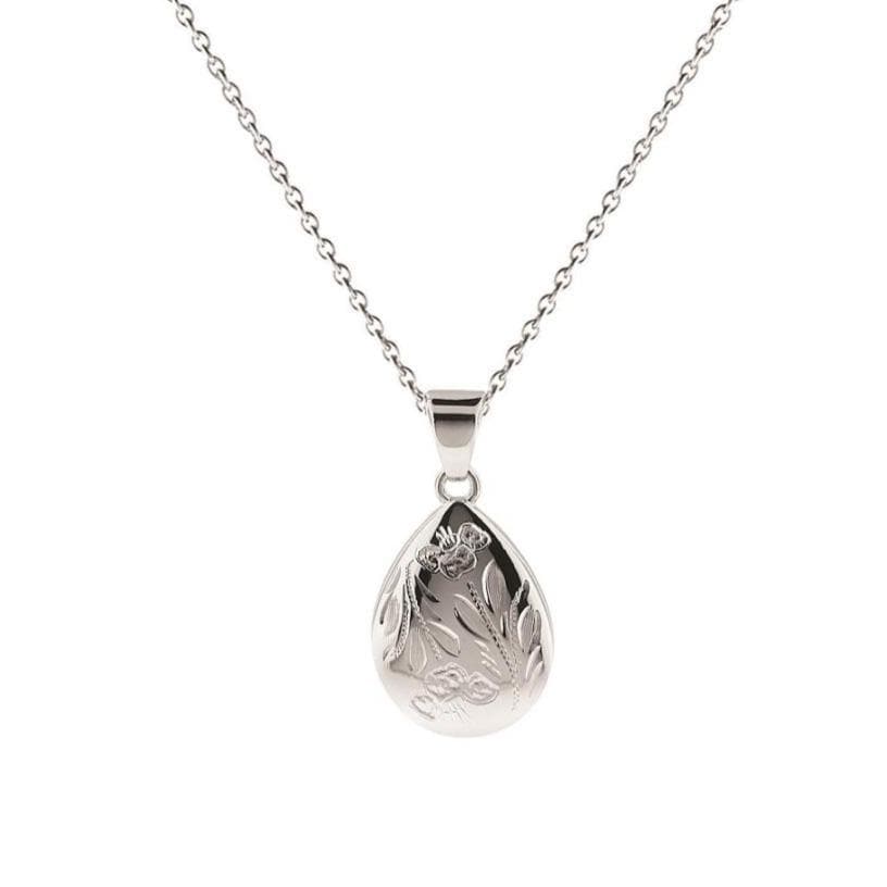 Loved Remembered 'Poppy' Silver Teardrop Pendant Urn