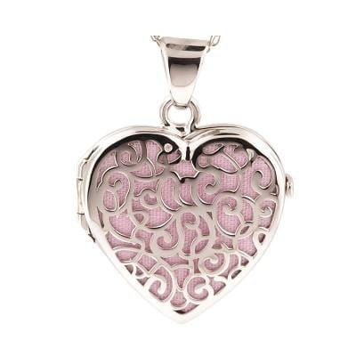 Loved Remembered Silver Filigree Heart Classic Locket