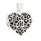 Loved Remembered Silver Filigree Heart Classic Locket
