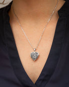 Loved Remembered Silver Filigree Heart Classic Locket