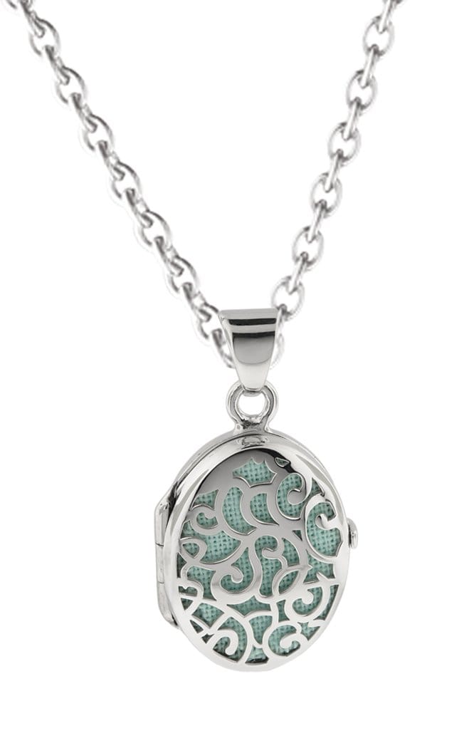 Loved Remembered Silver Filigree Oval Classic Locket