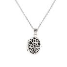 Loved Remembered Silver Filigree Oval Locket Urn