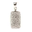 Loved Remembered Silver Hammered Rectangle Pendant Urn - Top Filling