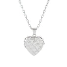 Loved Remembered Silver Heart Locket Urn - Diamond Cut