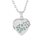 Loved Remembered Silver Heart Locket Urn - Flowers