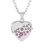 Loved Remembered Silver Heart Locket Urn - Flowers