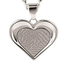 Loved Remembered Silver Heart Pendant - Fingerprint Engraving