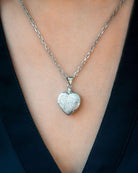 Loved Remembered Silver Heart Pendant Urn - Top Filling