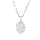 Loved Remembered Silver Oval Locket Urn - Diamond Cut