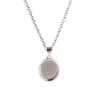 Loved Remembered Silver Oval Pendant - Fingerprint Engraving
