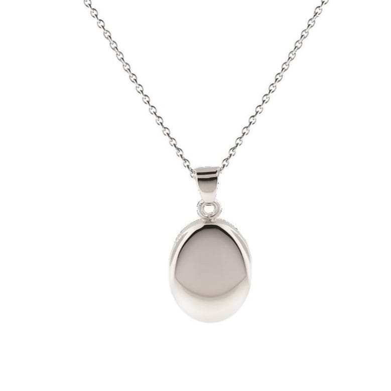 Loved Remembered Silver Oval Pendant Urn