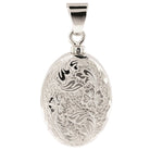 Loved Remembered Silver Oval Pendant Urn - Top Filling