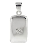 Loved Remembered Silver Rectangle Pendant Urn