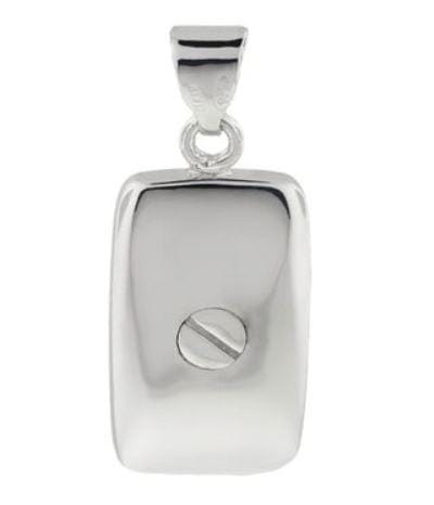 Loved Remembered Silver Rectangle Pendant Urn