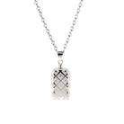 Loved Remembered Silver Rectangle Pendant Urn - Top Filling