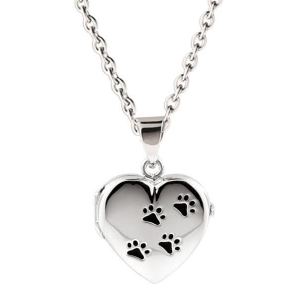 Cara Keepsakes Silver Locket Urns Paw Print Locket Urn