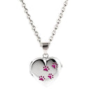 Cara Keepsakes Silver Locket Urns Paw Print Locket Urn