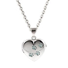 Cara Keepsakes Silver Locket Urns Paw Print Locket Urn